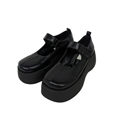 6cm Round Platform Sole Mary Jane Loafers
